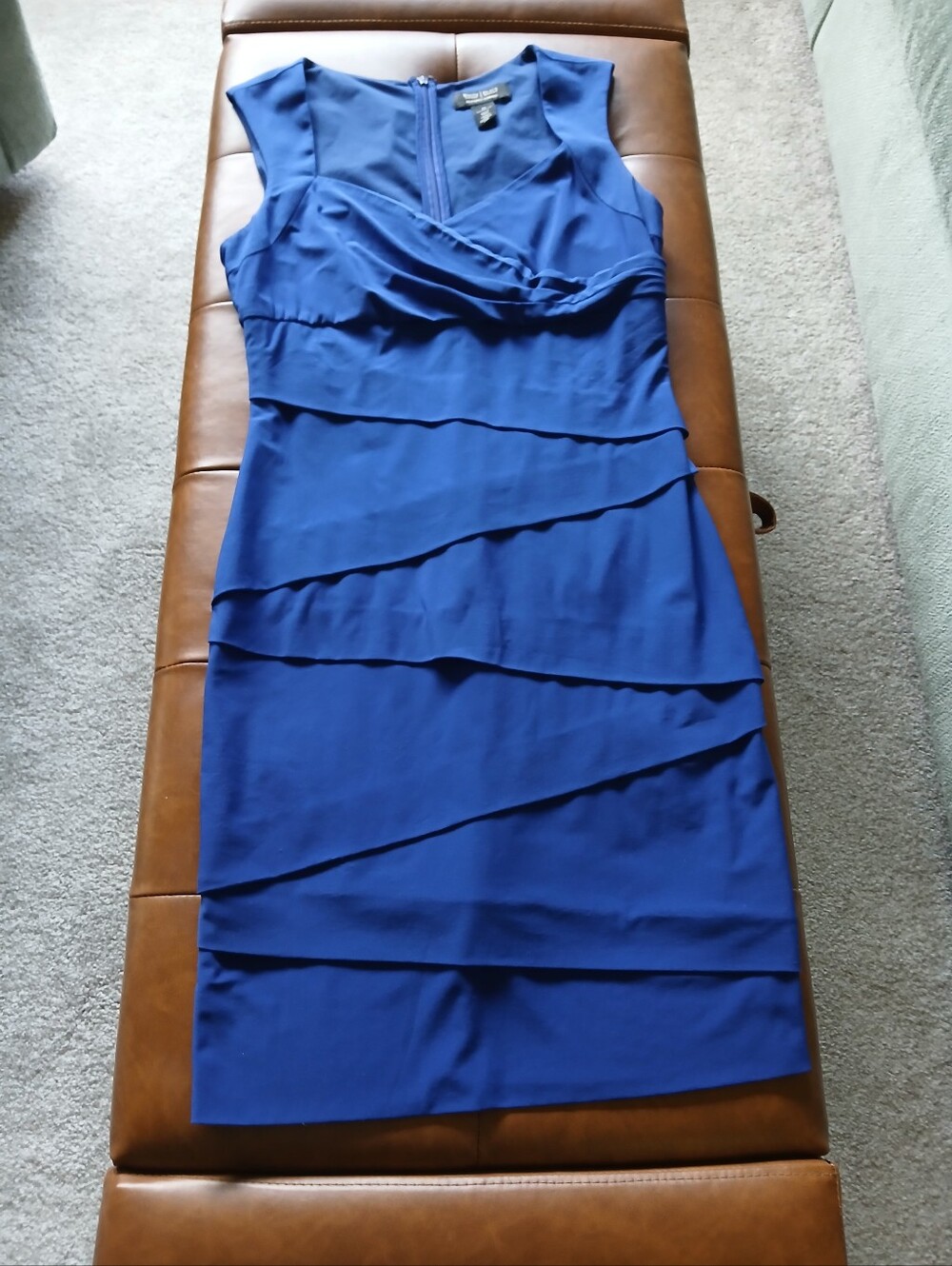 White House Black Market Royal Blue Tiered Sheath Dress. EUC Size 10